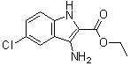 结构式 CAS# 62578-58-9, 3-氨基-5-氯-1H-吲哚-2-羧酸乙酯