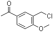 结构式 CAS# 62581-82-2, 3'-(氯甲基)-4'-甲氧基苯乙酮