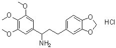 alpha-(3,4,5-三甲氧基苯基)-1,3-苯并二恶茂-5-丙胺盐酸盐分子结构 (CAS 6271-06-3)