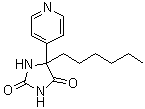 5-己基-5-(4-吡啶基)-2,4-咪唑烷二酮分子结构 (CAS 6294-67-3)