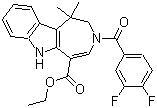 3-(3,4-Difluorobenzoyl)-1,2,3,6-tetrahydro-1,1-dimethylazepino[4,5-b]indole-5-carboxylic acid ethyl ester molecular structure (CAS 629662-23-3)