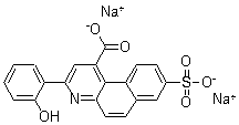 结构式 CAS# 63123-35-3, 3-(2-羟基苯基)-8-磺酸基苯并[f]喹啉-1-羧酸钠盐