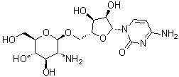 5'-O-(2-Amino-2-deoxy-beta-D-glucopyranosyl)cytidine molecular structure (CAS 631842-23-4)