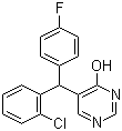 structure of CAS# 63284-71-9, Nuarimol;5-(2-Chloro-4'-fluorobenzhydryl)-4-hydroxypyrimidine
