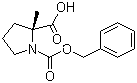 Cbz-2-Methyl-D-proline molecular structure (CAS 63399-74-6)