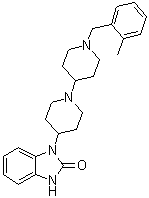 结构式 CAS# 634616-95-8, 1,3-二氢-1-[1'-[(2-甲基苯基)甲基][1,4'-联哌啶]-4-基]-2H-苯并咪唑-2-酮