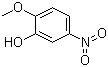 结构式 CAS# 636-93-1, 2-甲氧基-5-硝基苯酚; 5-硝基愈创木酚