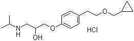 structure of CAS# 63659-19-8, Betaxolol hydrochloride;1-(Isopropylamino)-3-[4-[2-(cyclopropylmethoxy)ethyl]phenoxy]propan-2-ol hydrochloride