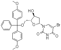 5'-O-[二(4-甲氧基苯基)苯基甲基]-5-溴-2'-脱氧尿苷分子结构 (CAS 63660-21-9)