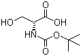 Boc-D-丝氨酸分子结构 (CAS 6368-20-3)