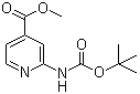 结构式 CAS# 639091-75-1, 2-[[叔丁氧羰基]氨基]-4-吡啶羧酸甲酯