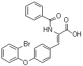 (2Z)-2-(Benzoylamino)-3-[4-(2-bromophenoxy)phenyl]-2-propenoic acid molecular structure (CAS 639517-90-1)