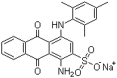 structure of CAS# 6397-02-0, Acid Blue 129;Sodium 1-amino-4-(2,4,6-trimethylanilino)anthraquinone-2-sulfonate; 1-Amino-9,10-dihydro-9,10-dioxo-4-[(2,4,6-trimethylphenyl)amino]-2-anthracenesulfonic acid monosodium salt