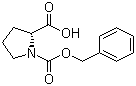 structure of CAS# 6404-31-5, N-Benzyloxycarbonyl-D-proline;1-[(Benzyloxy)carbonyl]pyrrolidine-2-carboxylic acid; N-CBZ-D-Proline; (+)-Z-D-proline