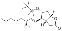 (3aR,4R,5R,6aS)-5-[[(1,1-dimethylethyl)dimethylsilyl]oxy]hexahydro-4-[(1E,3S)-3-hydroxy-1-octen-1-yl]-2H-Cyclopenta[b]furan-2-one molecular structure (CAS 64072-30-6)