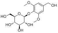 结构式 CAS# 64121-98-8, Di-O-methylcrenatin; 4-(羟基甲基)-2,6-二甲氧基苯基 beta-D-吡喃葡萄糖甙