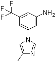 结构式 CAS# 641571-11-1, 3-(4-甲基-1H-咪唑-1-基)-5-(三氟甲基)苯胺