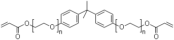 Bisphenol A ethoxylate diacrylate molecular structure (CAS 64401-02-1)