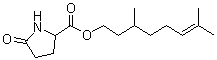structure of CAS# 64431-70-5, 5-Oxo-DL-proline 3,7-dimethyl-6-octenyl ester