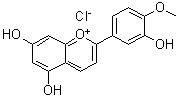 5,7-Dihydroxy-2-(3-hydroxy-4-methoxyphenyl)-1-benzopyrylium chloride molecular structure (CAS 64670-94-6)