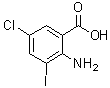 2-氨基-5-氯-3-碘苯甲酸分子结构 (CAS 64724-23-8)