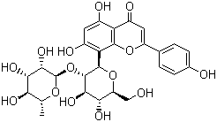 structure of CAS# 64820-99-1, Vitexin-2-O-rhamnoside;2-O-Rhamnosylvitexin