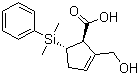 (1R,5S)-5-(Dimethylphenylsilyl)-2-(hydroxymethyl)-2-cyclopentene-1-carboxylic acid molecular structure (CAS 649761-21-7)
