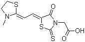 5-[(3-甲基噻唑烷-2-亚基)乙亚基]-4-氧代-2-硫酮噻唑烷-3-乙酸分子结构 (CAS 65152-09-2)