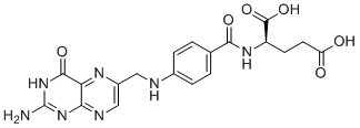 structure of CAS# 65165-91-5, D-Folic Acid;(2R)-2-[[4-[(2-amino-4-oxo-3H-pteridin-6-yl)methylamino]benzoyl]amino]pentanedioic acid