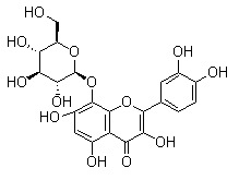 结构式 CAS# 652-78-8, 棉花皮甙; 棉花皮素-8-葡萄糖甙
