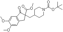 4-[[2,3-Dihydro-5,6-dimethoxy-2-(methoxycarbonyl)-1-oxo-1H-inden-2-yl]methyl]-1-piperidinecarboxylic acid tert-butyl ester molecular structure (CAS 652130-41-1)