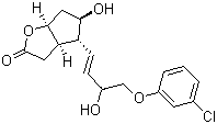(3aR,4R,5R,6aS)-4-[(1E)-4-(3-Chlorophenoxy)-3-hydroxy-1-buten-1-yl]hexahydro-5-hydroxy-2H-cyclopenta[b]furan-2-one molecular structure (CAS 652152-39-1)