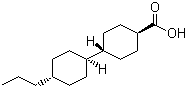 结构式 CAS# 65355-32-0, 4-丙基双环己烷甲酸; 反式对丙基双环己基甲酸; (反,反)-4'-丙基-(1,1'-二环己基)-4-羧酸