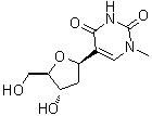 结构式 CAS# 65358-15-8, 5-(2-脱氧-beta-D-赤式-呋喃戊糖基)-1-甲基-2,4(1H,3H)-嘧啶二酮