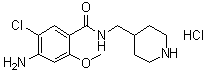 4-氨基-5-氯-2-甲氧基-N-(4-哌啶基甲基)苯甲酰胺盐酸盐分子结构 (CAS 654084-41-0)