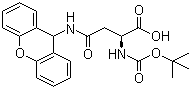 结构式 CAS# 65420-40-8, N-叔丁氧羰基-N'-氧蒽基-L-天门冬酰胺