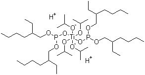 四异丙基二(二辛基亚磷酸酰氧基)钛酸酯分子结构 (CAS 65460-52-8)