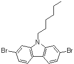 2,7-Dibromo-9-hexyl-9H-carbazole molecular structure (CAS 654676-12-7)