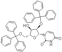 structure of CAS# 6554-11-6, 2',5'-Ditrityluridine;2',5'-O-Bis(triphenylmethyl)uridine; NSC 94674