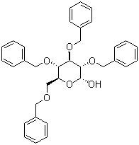 structure of CAS# 6564-72-3, 2,3,4,6-Tetra-O-benzyl-alpha-D-glucose;2,3,4,6-Tetra-O-benzyl-alpha-D-glucopyranose