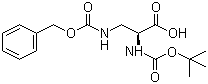 N-叔丁氧羰基-3-[(苄氧羰基)氨基]-L-丙氨酸分子结构 (CAS 65710-57-8)