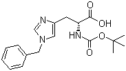 N-Boc-1-苯甲基-D-组氨酸分子结构 (CAS 65717-64-8)