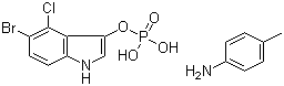 5-Bromo-4-chloro-3-indolyl phosphate p-toluidine salt molecular structure (CAS 6578-06-9)