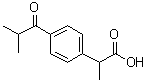 structure of CAS# 65813-55-0, alpha-Methyl-4-(2-methyl-1-oxopropyl)benzeneacetic acid