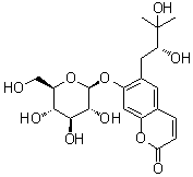 结构式 CAS# 65853-04-5, (R)-白花前胡醇 7-O-beta-D-吡喃葡萄糖苷