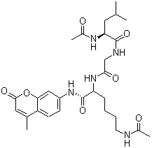 structure of CAS# 660847-06-3, N-Acetyl-L-leucylglycyl-N6-acetyl-N-(4-methyl-2-oxo-2H-1-benzopyran-7-yl)-L-lysinamide
