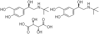 structure of CAS# 661464-94-4, Levalbuterol tartrate;Levosalbutamol tartrate; (alpha1R)-alpha1-(((1,1-Dimethylethyl)amino)methyl)-4-hydroxy-1,3-benzenedimethanol (2R,3R)-2,3-dihydroxybutanedioate (2:1); Xopenex HFA