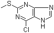 structure of CAS# 66191-23-9, 6-Chloro-2-(methylthio)-7H-purine