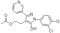 乙酸 2-[1-(3,4-二氯苯基)-3-(3-吡啶基)-5-羟基吡唑-4-基]乙基酯分子结构 (CAS 663180-95-8)