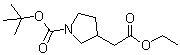 1-[叔丁氧羰基]-3-吡咯烷乙酸乙酯分子结构 (CAS 664364-29-8)